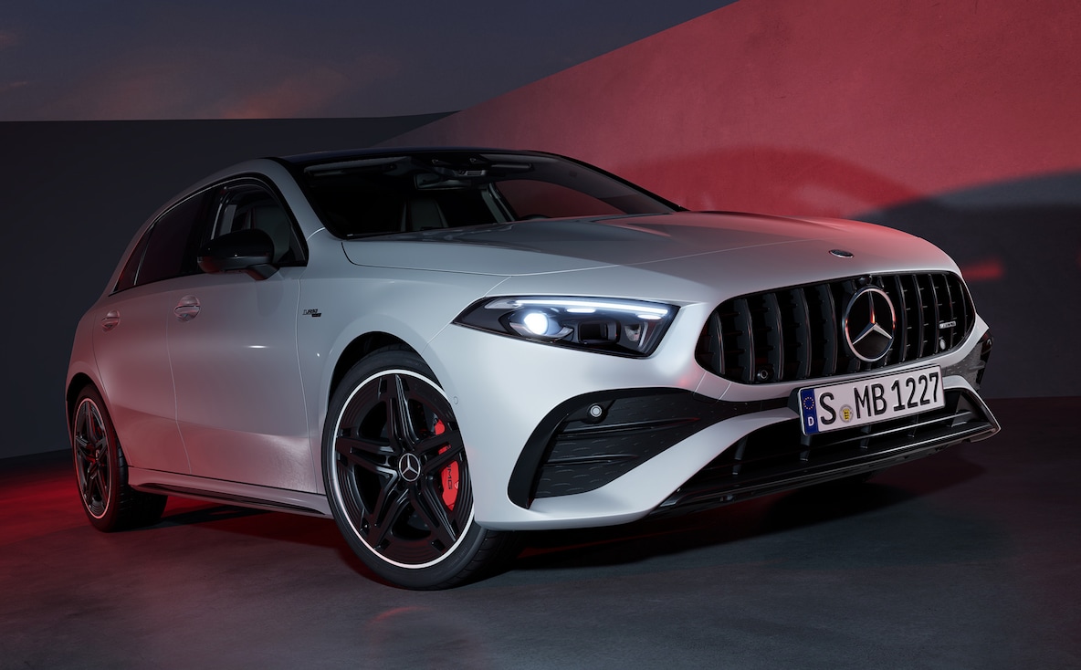 The Mercedes-AMG A-Class with AMG Design Plus Package.