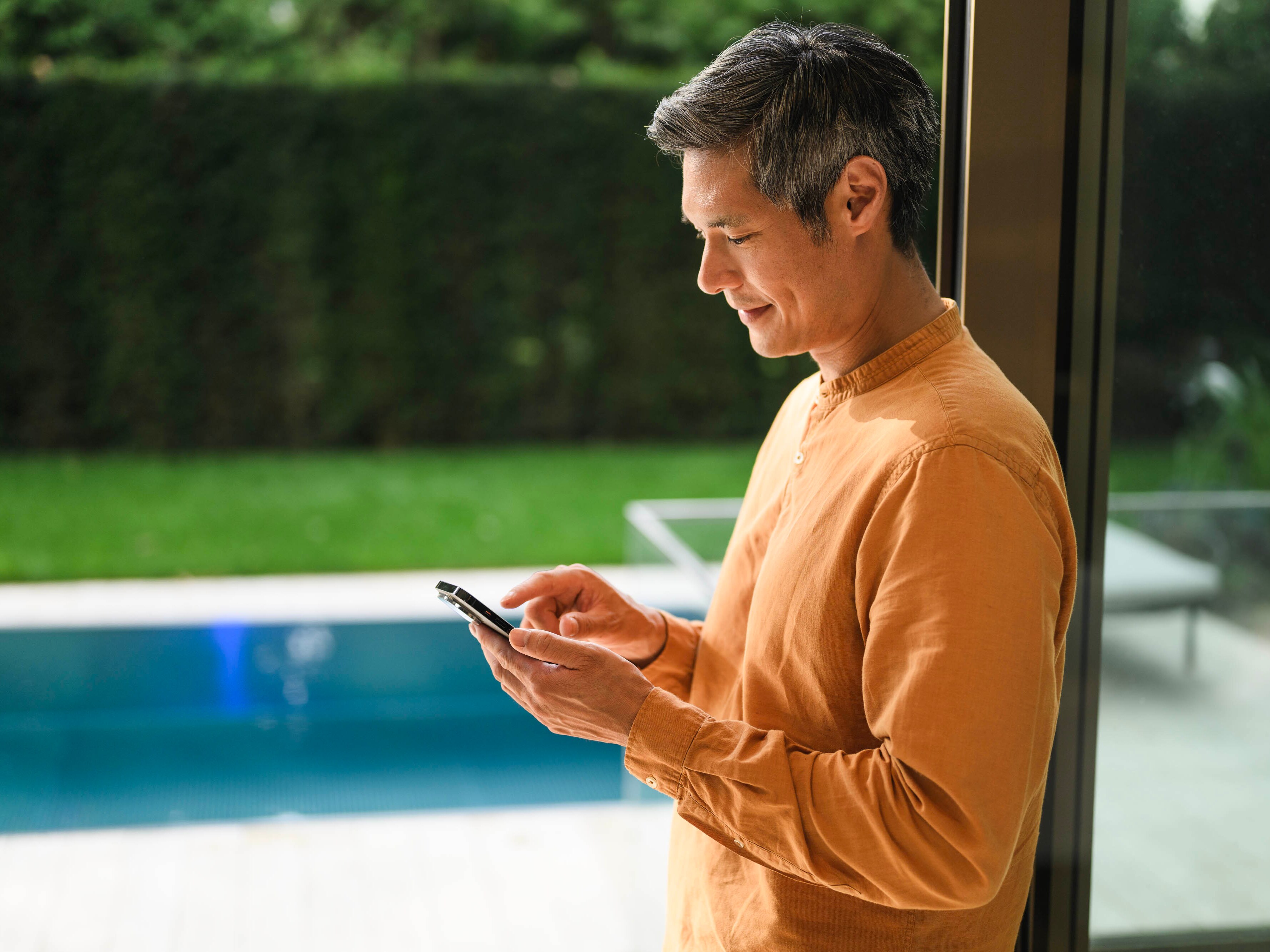 A person using their mobile device.