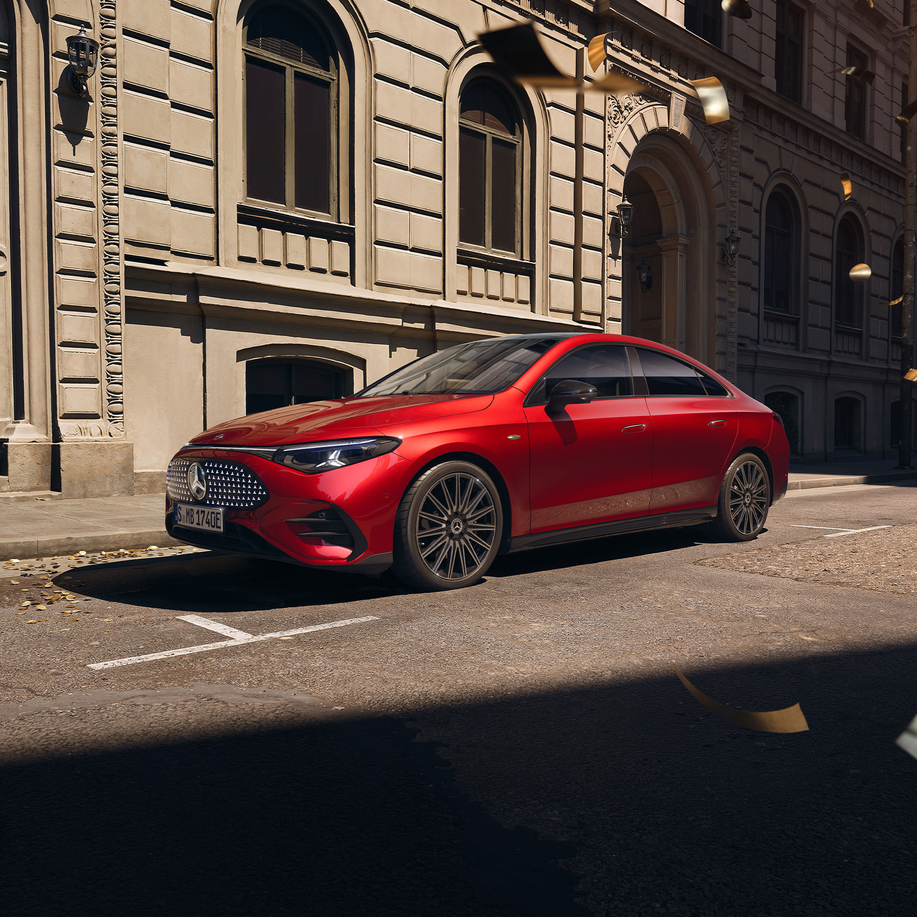 Man and woman previewing the car with sales consultant Agility | Offers | Financial Services | Leasing & Financing | Mercedes-Benz