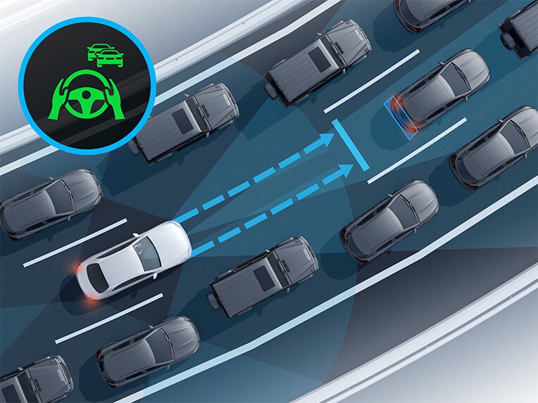 Active Traffic Jam Assist in the new E-Class Saloon from Mercedes-Benz.
