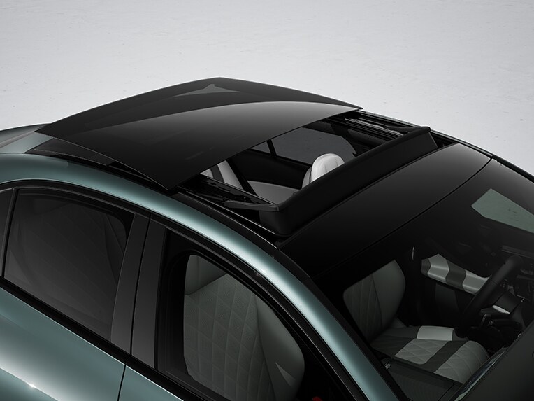 The panoramic sliding sunroof in the new E-Class Saloon from Mercedes-Benz.