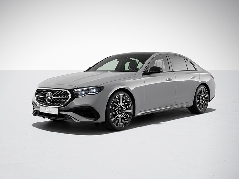 The exterior of the new E-Class Saloon from Mercedes Benz with the Night Package equipment line.