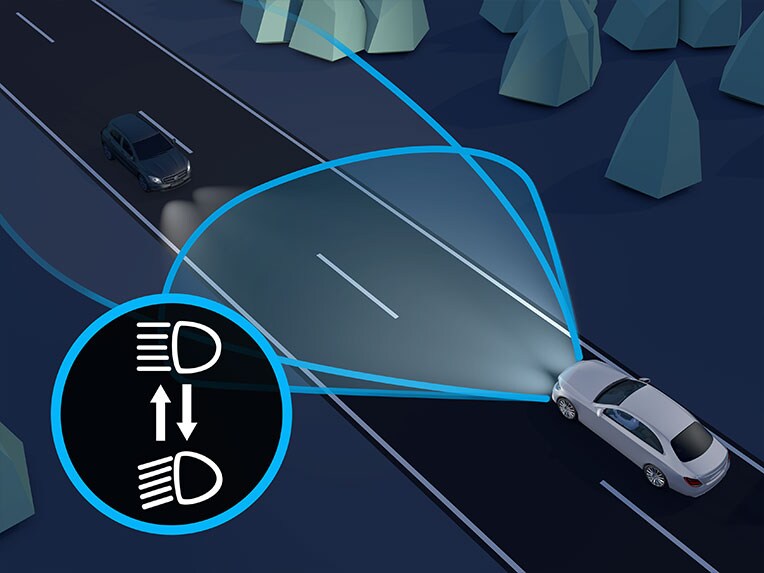 The Adaptive Highbeam Assist in the new EQA from Mercedes Benz.