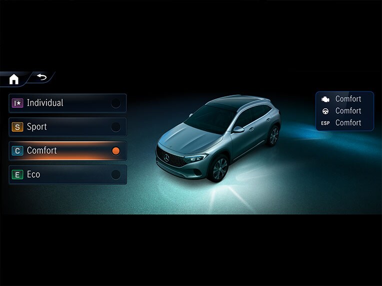 DYNAMIC SELECT in the new EQA from Mercedes-Benz.
