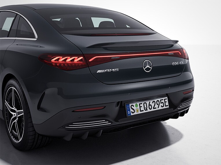 The AMG spoiler lip of the Mercedes-AMG EQE Saloon.