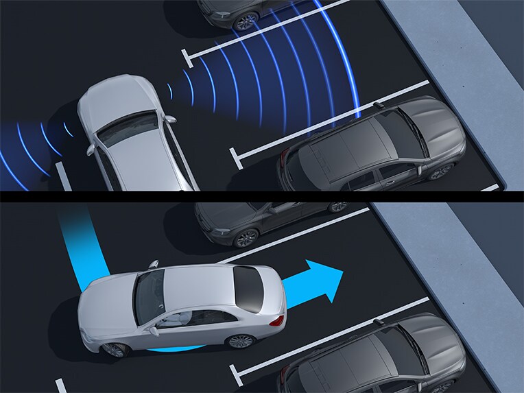 An illustration of Active Parking Assist.