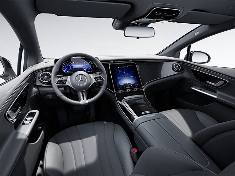 The EQE Saloon from Mercedes-Benz with Electric Art interior.
