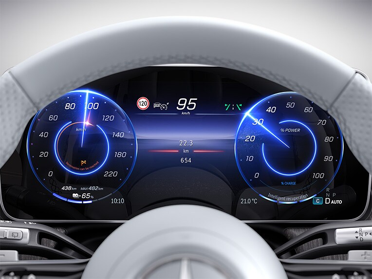 全新 Mercedes-EQ EQS SUV 內的 ECO輔助系統。