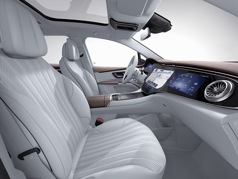 配備 Electric Art Line 的 EQS SUV 內裝。