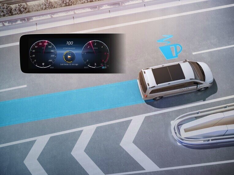 ATTENTION ASSIST 注意力輔助系統有助於避免駕駛在行車途中入睡。