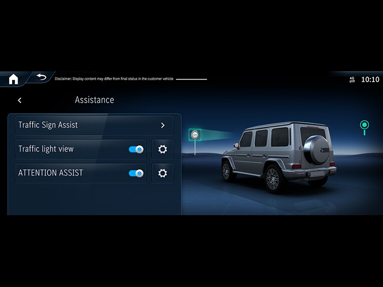 Mercedes-Benz G-Class的交通標誌輔助系統。