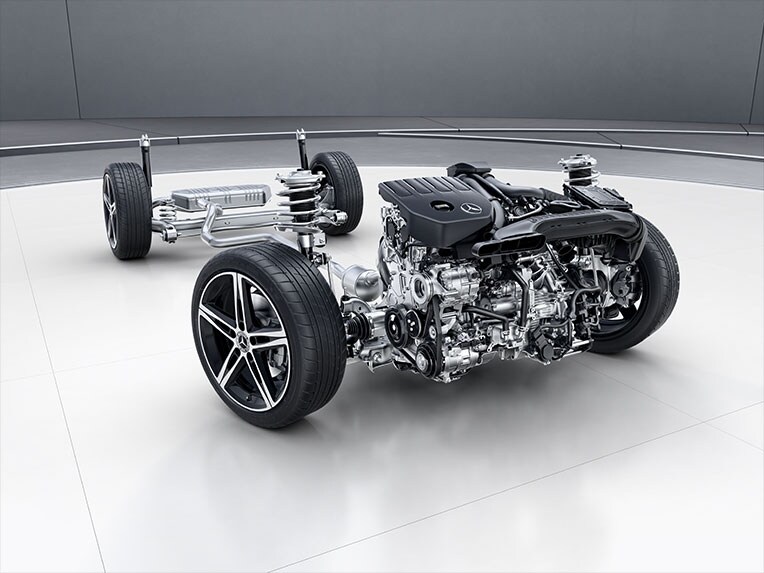The comfort suspension of the Mercedes-Benz GLB.