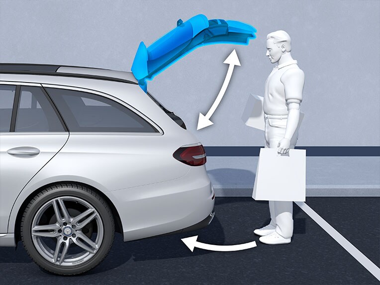 Illustration of HANDS-FREE ACCESS in the Mercedes-Benz GLB.