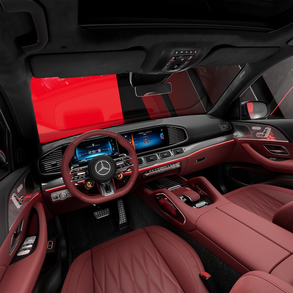 Side view of the Mercedes-AMG GLE Coupé in MANUFAKTUR hightechsilver magno edition.