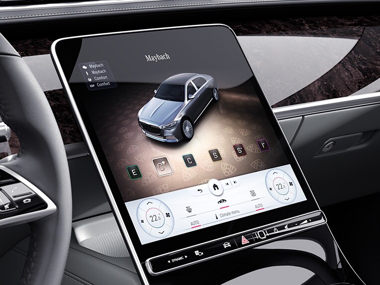 The central display in the Mercedes Maybach S-Class