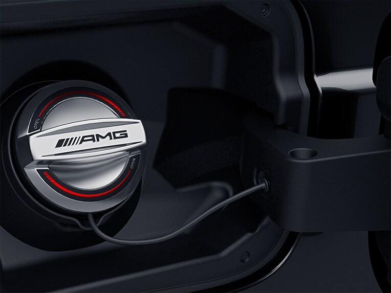 AMG-specific filler cap of the SL Roadster from Mercedes-AMG