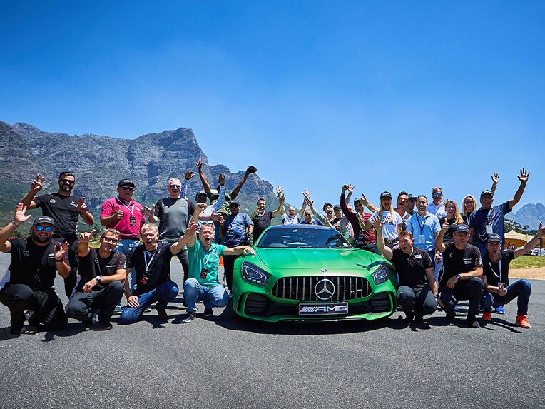 Front view of a Mercedes-AMG GT R.