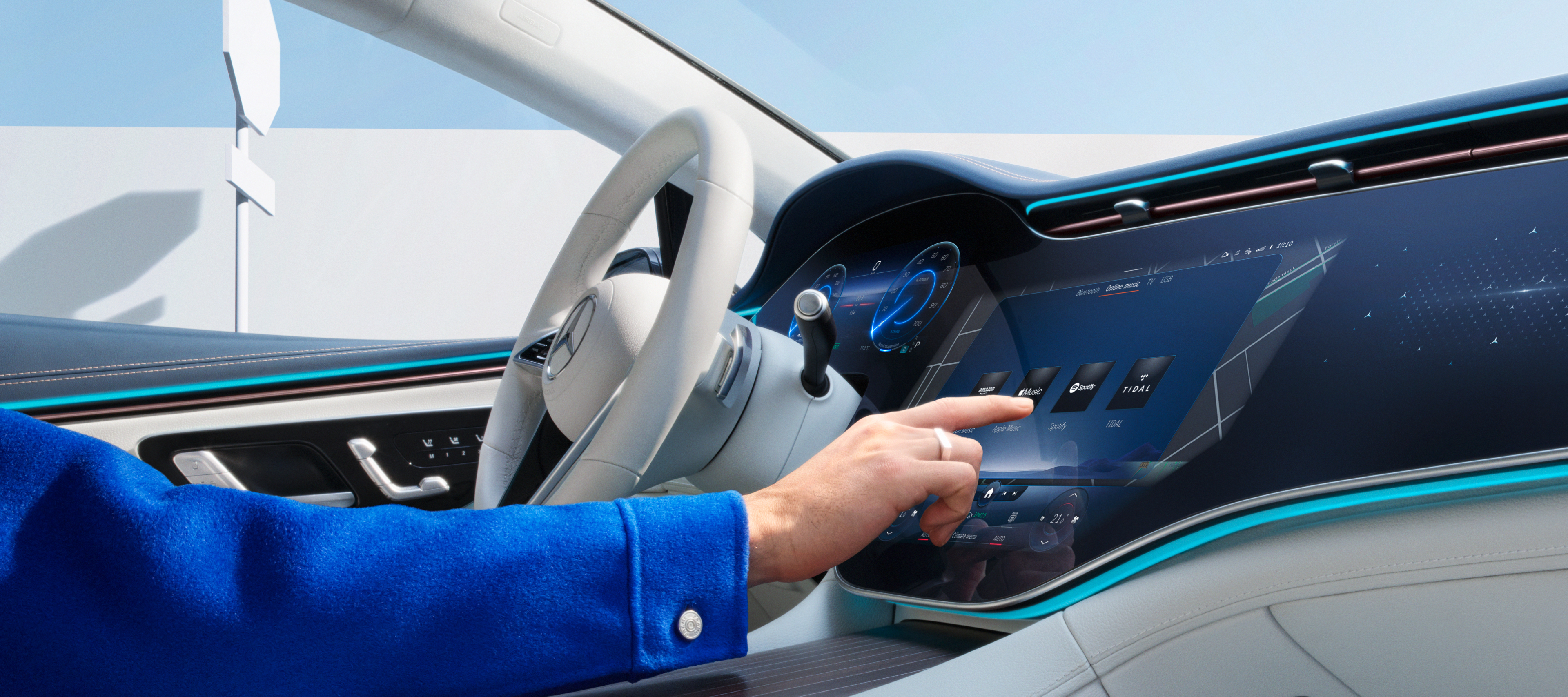 數碼化產品與服務 | Mercedes-Benz 在一輛Mercedes-Benz座駕的MBUX多媒體系統上選擇數碼化產品和服務。