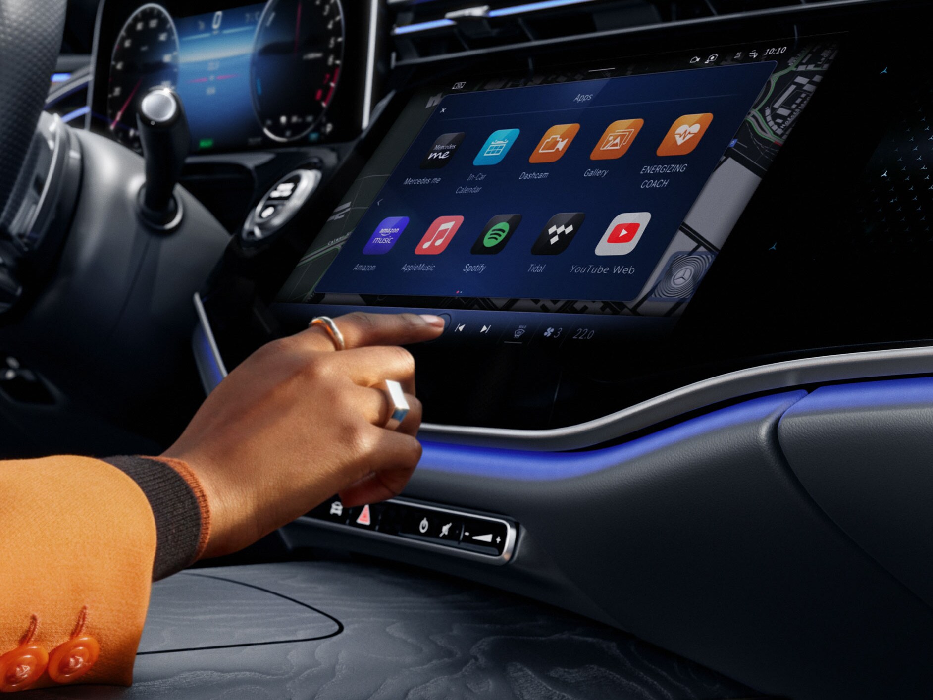 The interior of the Mercedes-Benz E-Class Saloon.