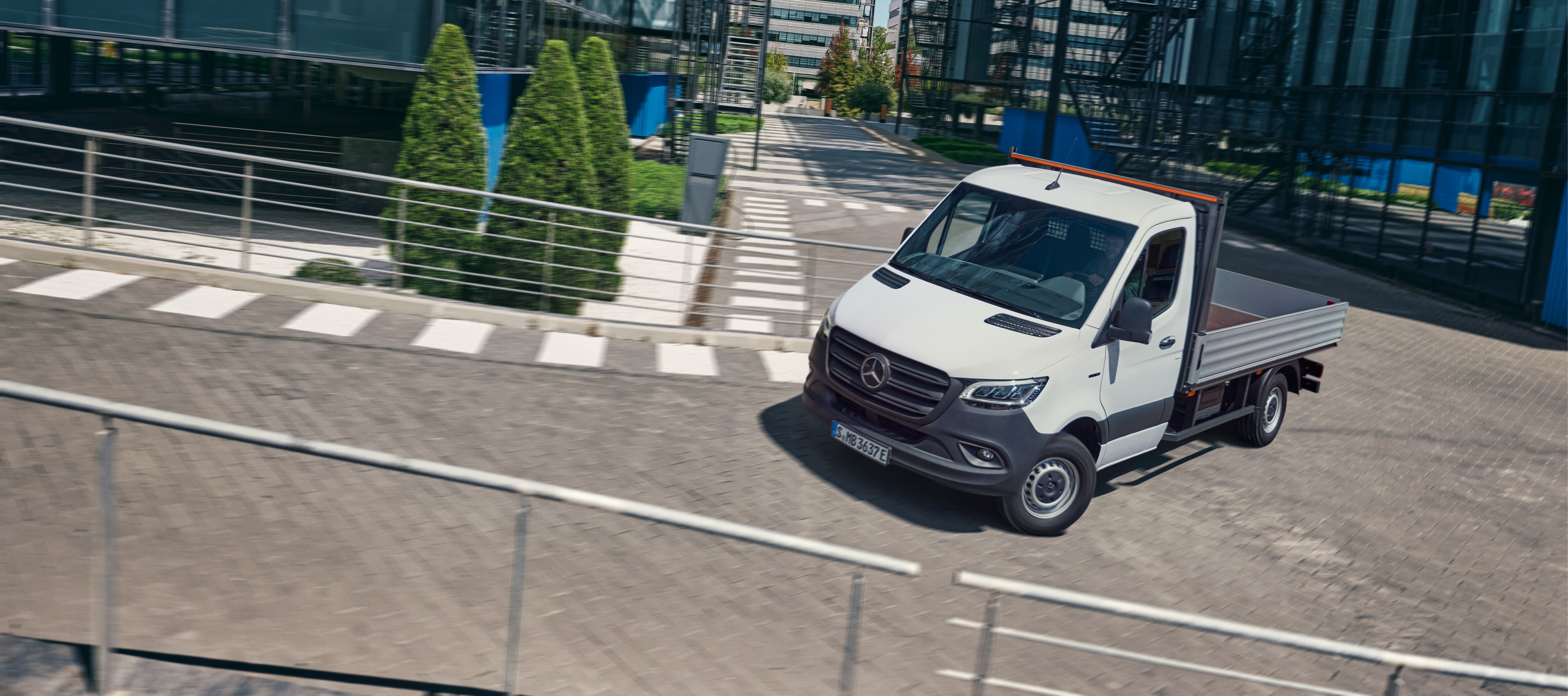 eSprinter Chassis | Mercedes-Benz The Mercedes-Benz eSprinter Chassis as a platform vehicle on the road.