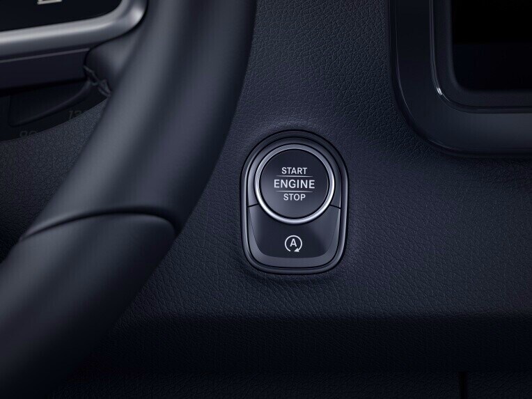 KEYLESS-START allows the engine to be started just by pressing the start-stop button and depressing the clutch or brake pedal.