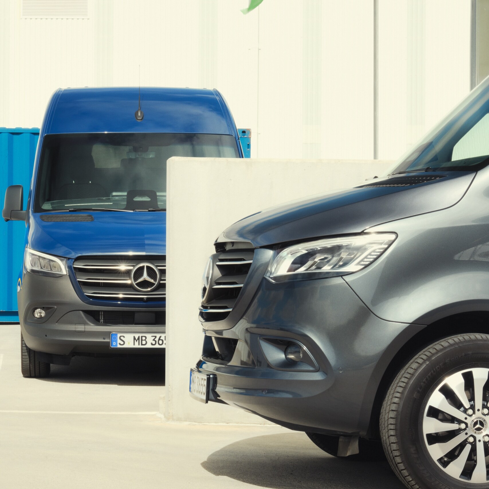 The Mercedes-Benz Sprinter Panel Van and Tourer on the roof of a high-rise building.