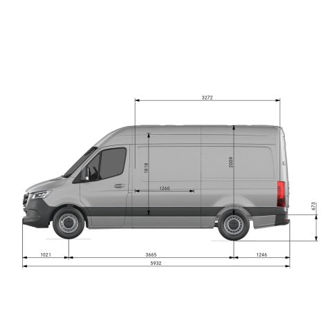 Sprinter van hot sale dims